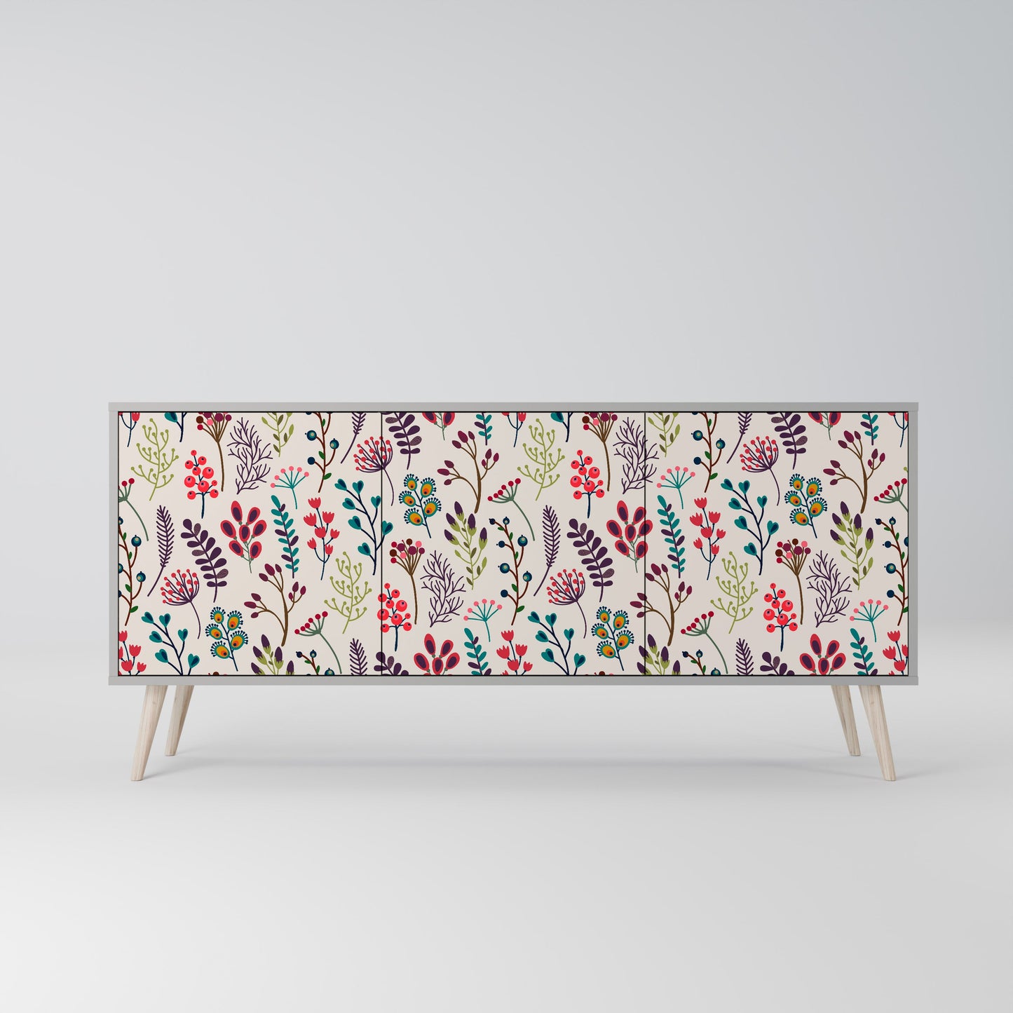 AUTUMN SUNDRIES 3-Door Sideboard in Grey Finish