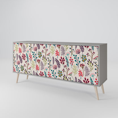 AUTUMN SUNDRIES 3-Door Sideboard in Grey Finish