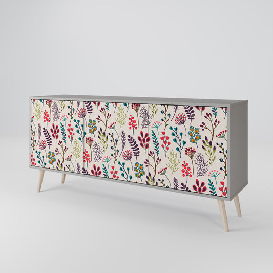 AUTUMN SUNDRIES 3-Door Sideboard in Grey Finish