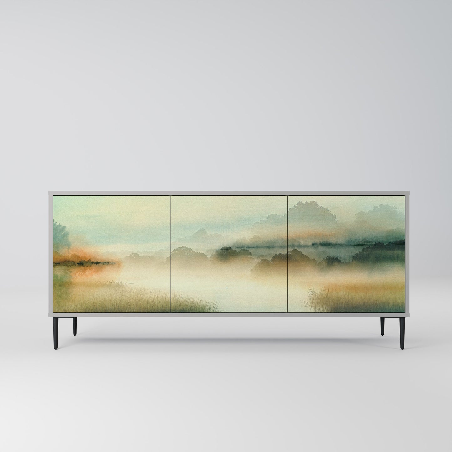 MORNING BY THE LAKE 3-Door Sideboard in Grey Finish