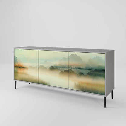 MORNING BY THE LAKE 3-Door Sideboard in Grey Finish