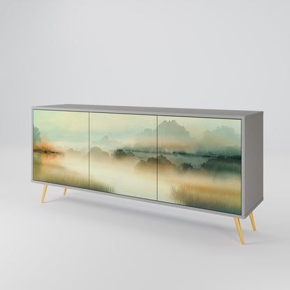 MORNING BY THE LAKE 3-Door Sideboard in Grey Finish