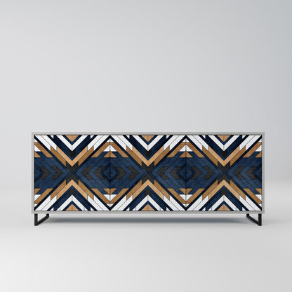 ARTFUL GEOMETRY 3-Door Sideboard in Grey Finish