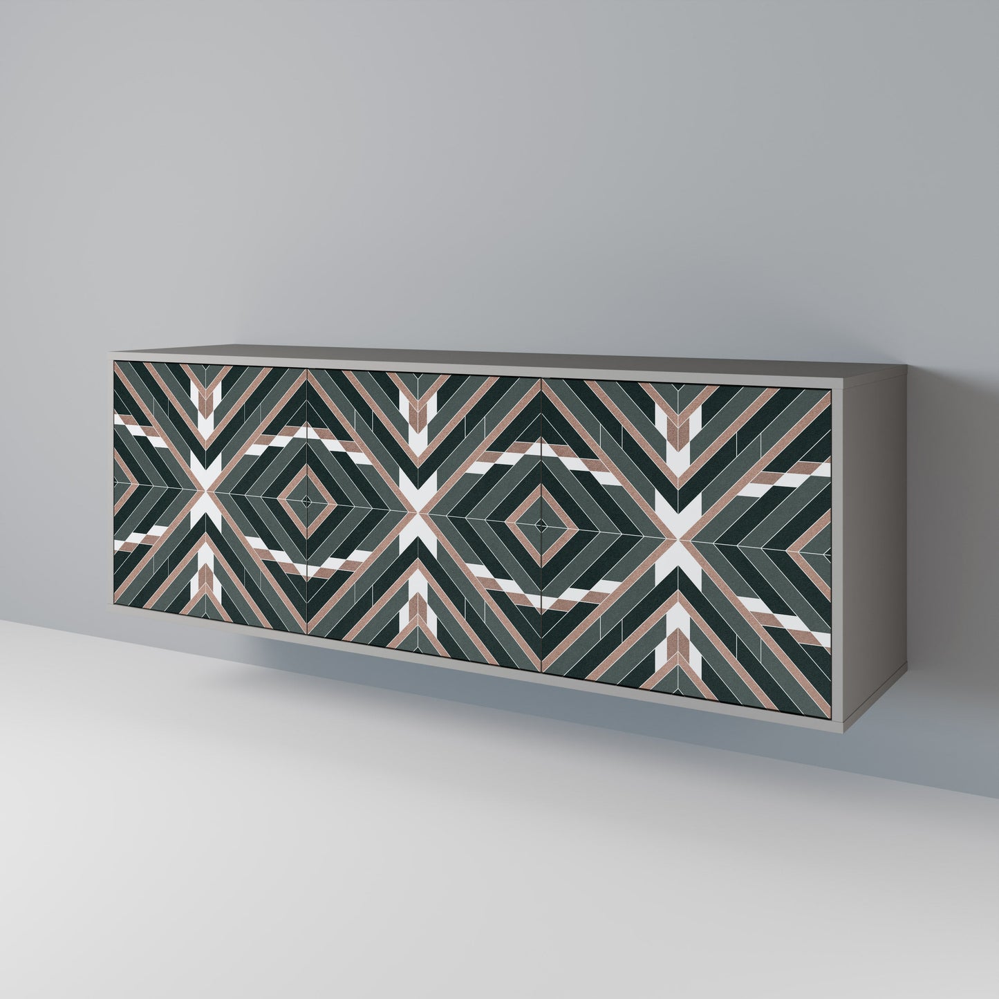 DIMENSION DELIGHTS 3-Door Sideboard in Grey Finish