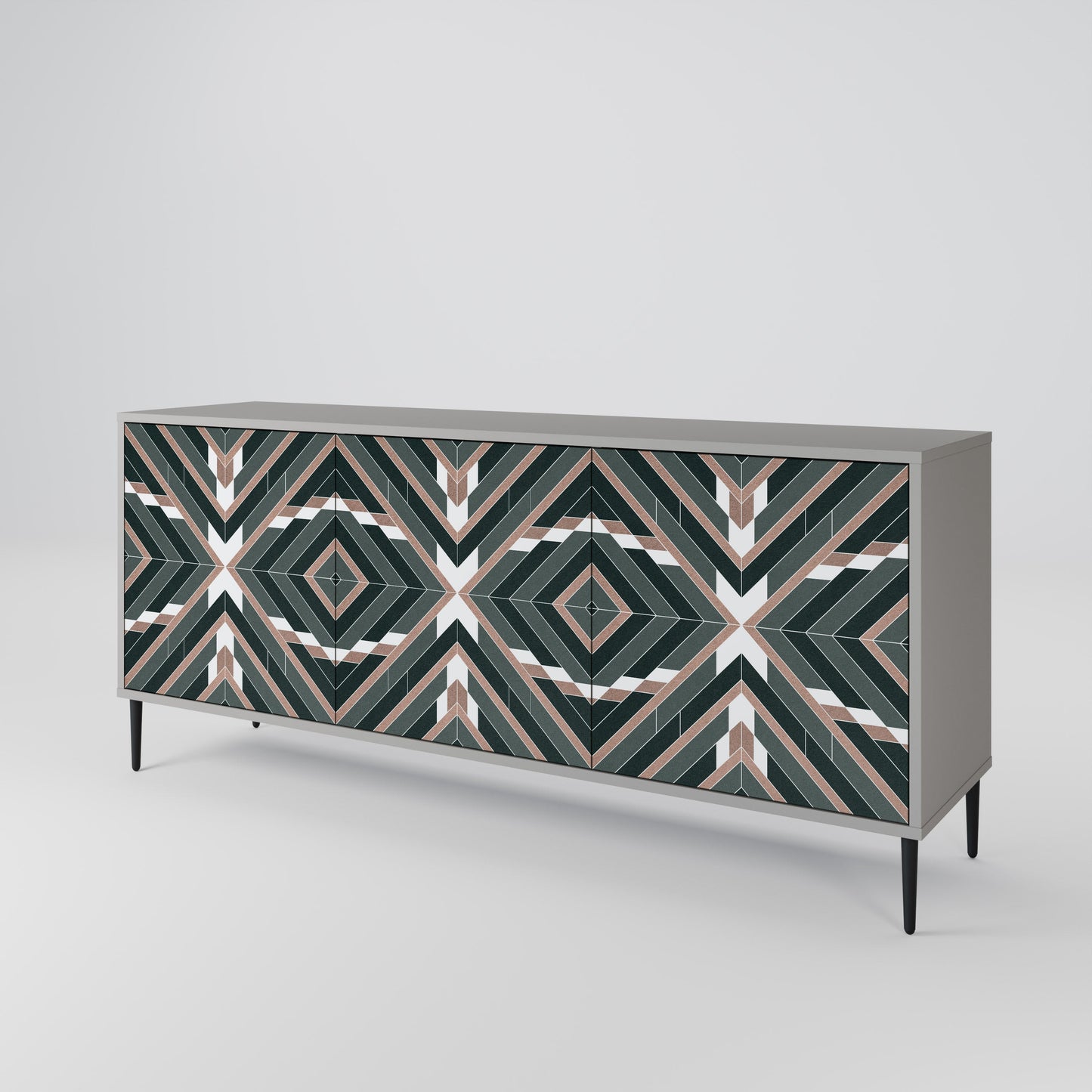 DIMENSION DELIGHTS 3-Door Sideboard in Grey Finish