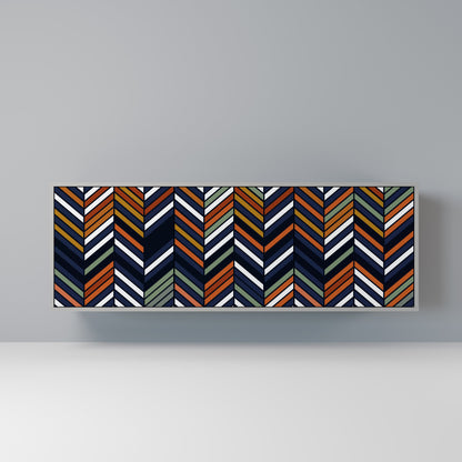 VIBRANT PATCHWORK 3-Door Sideboard in Grey Finish