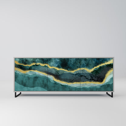 GOLDRUSH ODYSSEY 3-Door Sideboard in Grey Finish