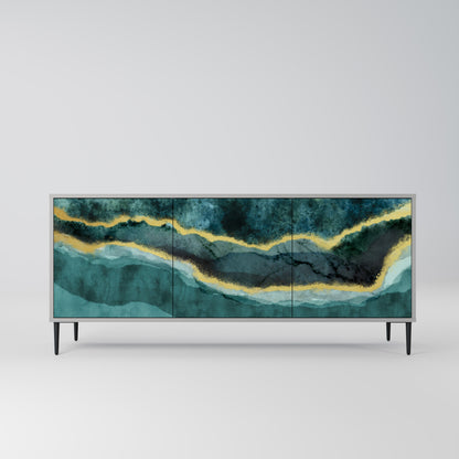 GOLDRUSH ODYSSEY 3-Door Sideboard in Grey Finish