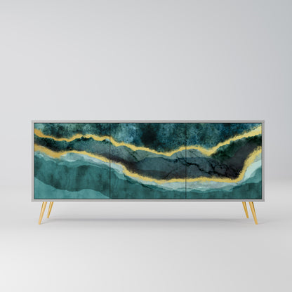 GOLDRUSH ODYSSEY 3-Door Sideboard in Grey Finish