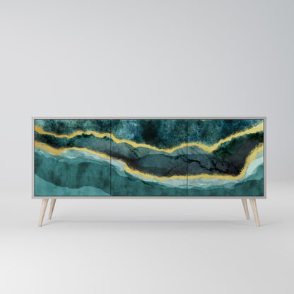 GOLDRUSH ODYSSEY 3-Door Sideboard in Grey Finish