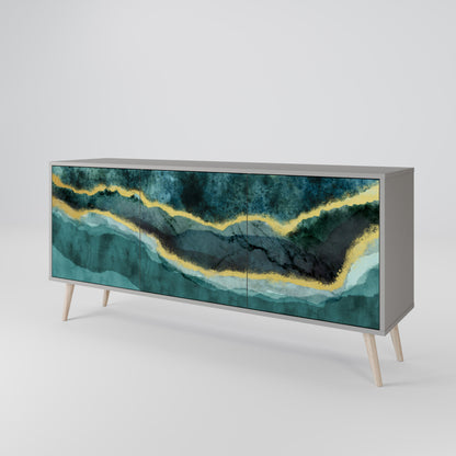 GOLDRUSH ODYSSEY 3-Door Sideboard in Grey Finish