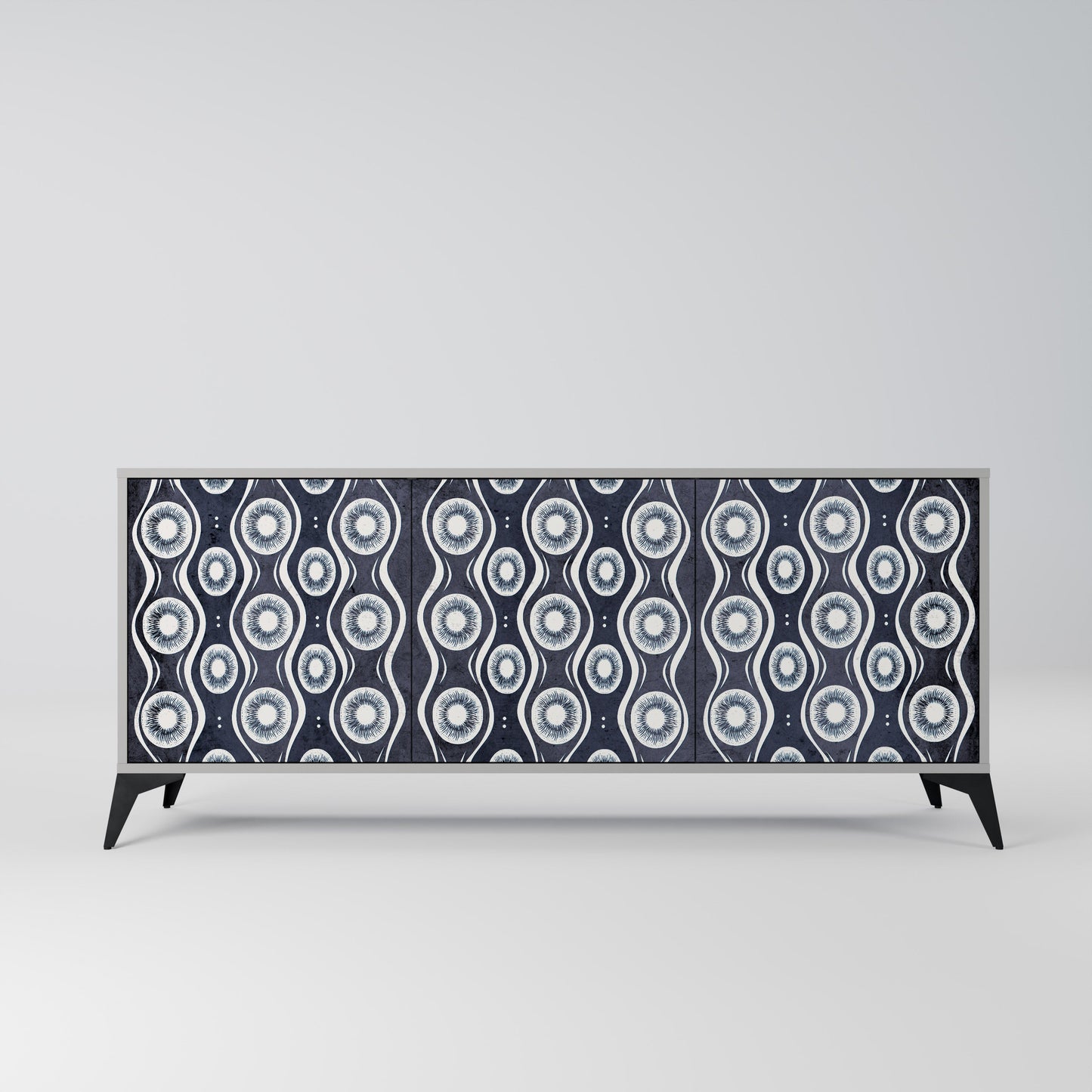 GRAPHITE EYES 3-Door Sideboard in Grey Finish