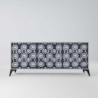 GRAPHITE EYES 3-Door Sideboard in Grey Finish