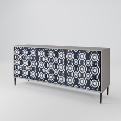GRAPHITE EYES 3-Door Sideboard in Grey Finish