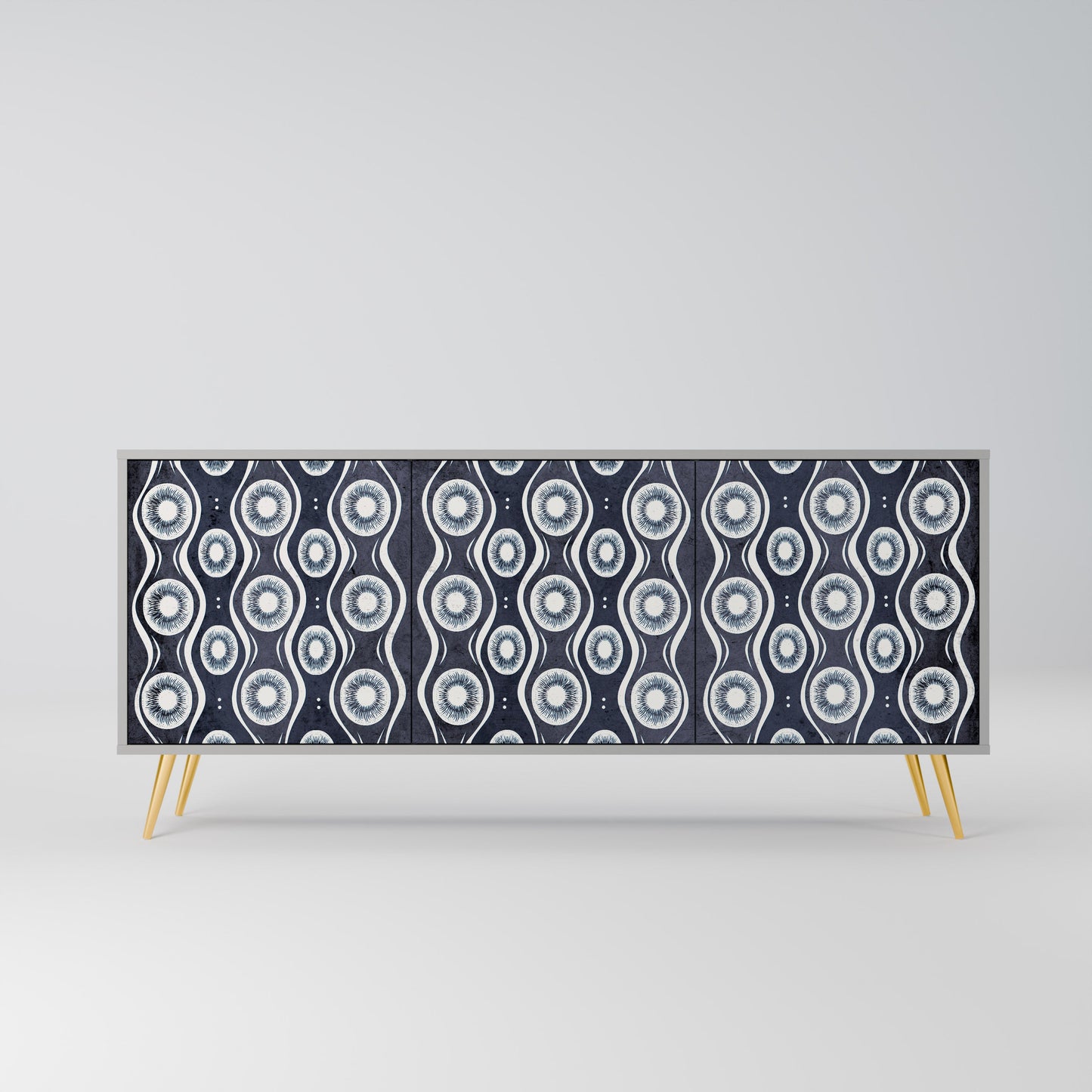 GRAPHITE EYES 3-Door Sideboard in Grey Finish