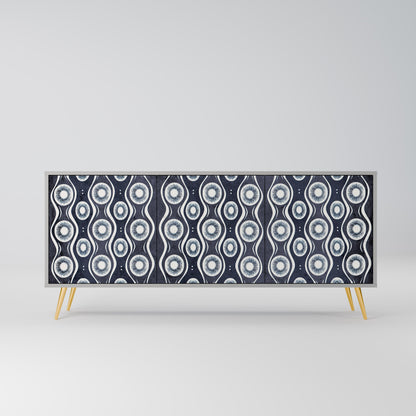 GRAPHITE EYES 3-Door Sideboard in Grey Finish