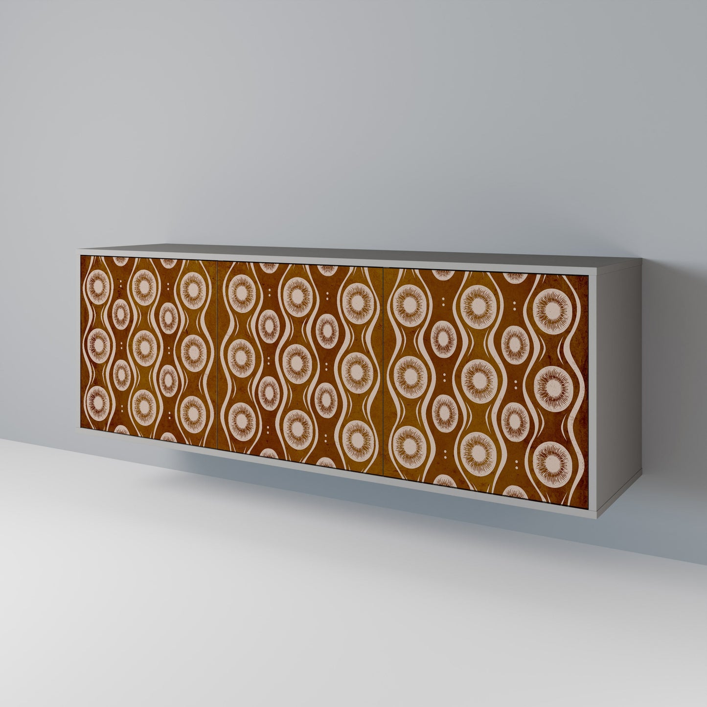 BROWN EYES 3-Door Sideboard in Grey Finish