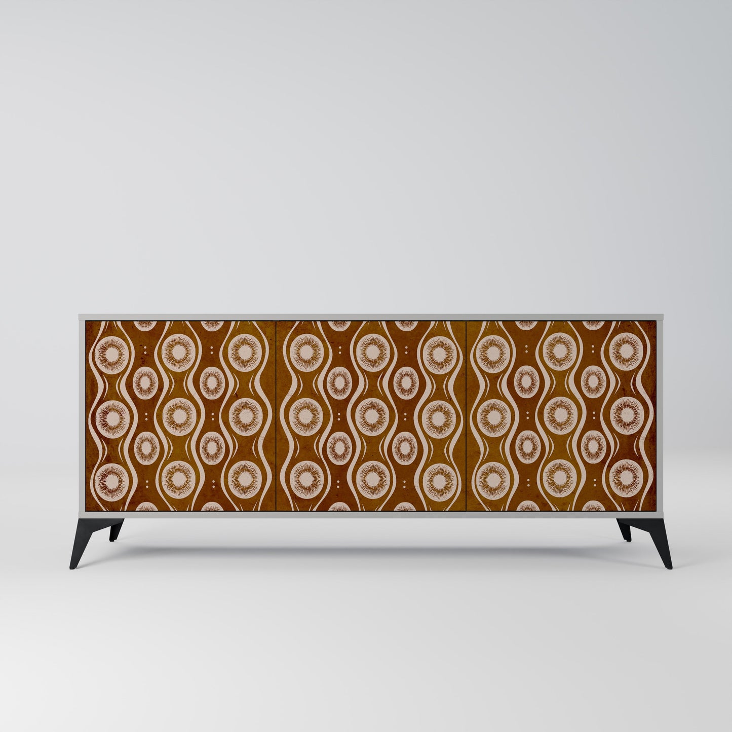 BROWN EYES 3-Door Sideboard in Grey Finish