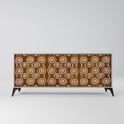 BROWN EYES 3-Door Sideboard in Grey Finish