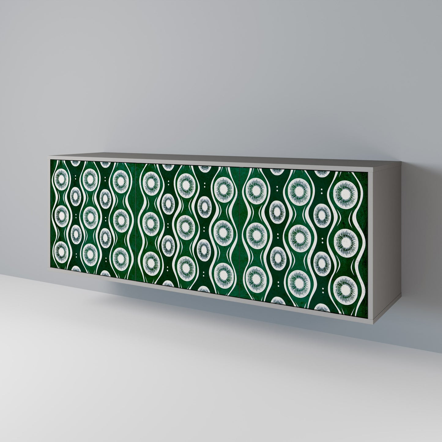 GREEN EYES 3-Door Sideboard in Grey Finish