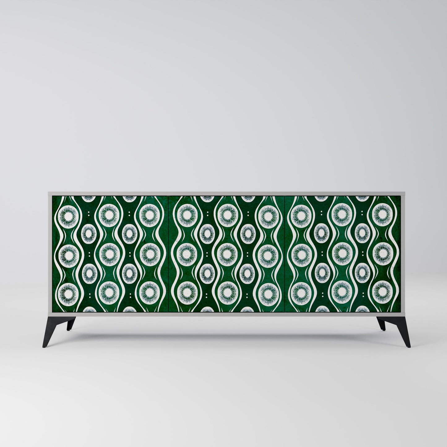 GREEN EYES 3-Door Sideboard in Grey Finish