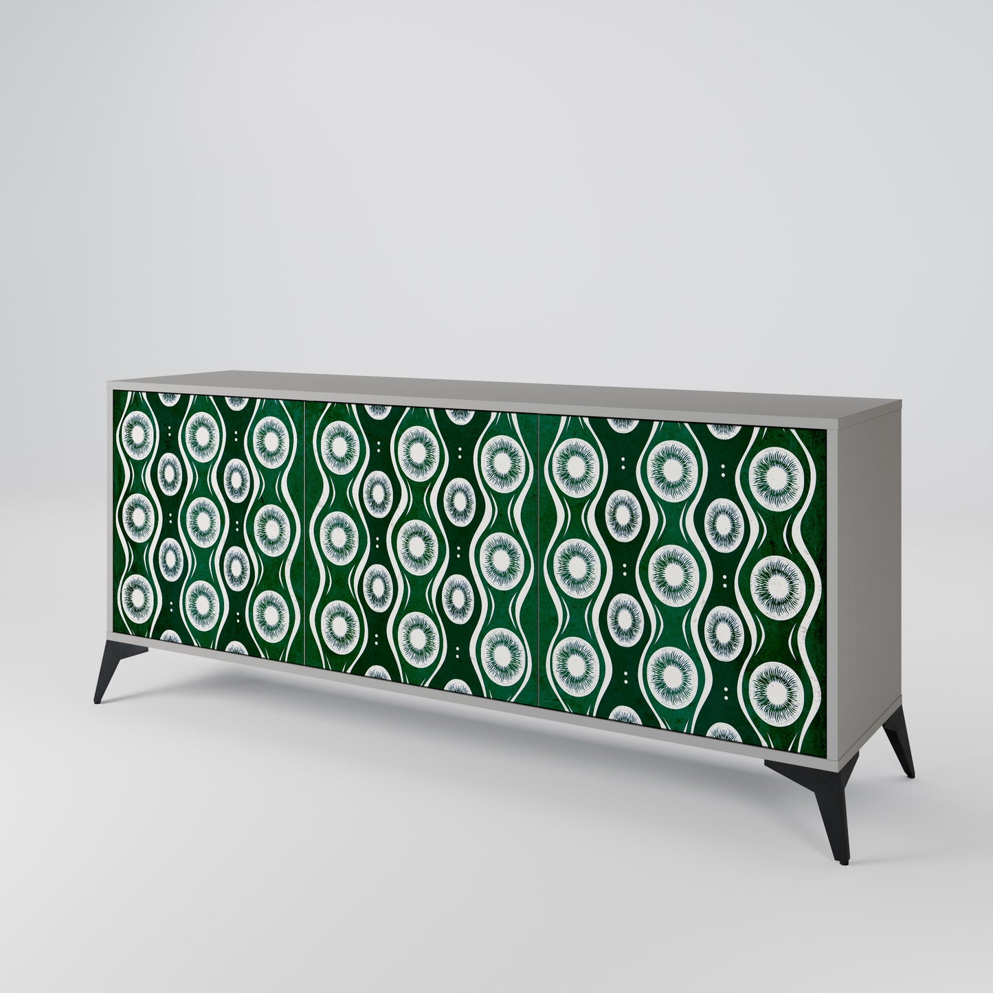 GREEN EYES 3-Door Sideboard in Grey Finish