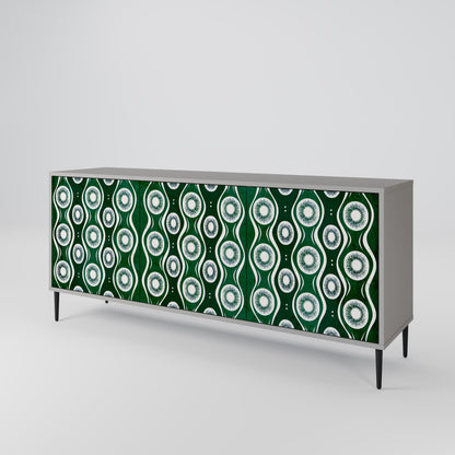 GREEN EYES 3-Door Sideboard in Grey Finish