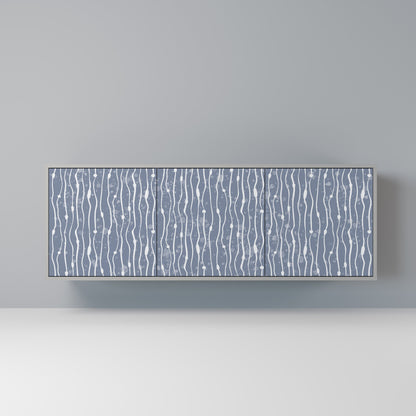 GRAPHITE RAIN 3-Door Sideboard in Grey Finish