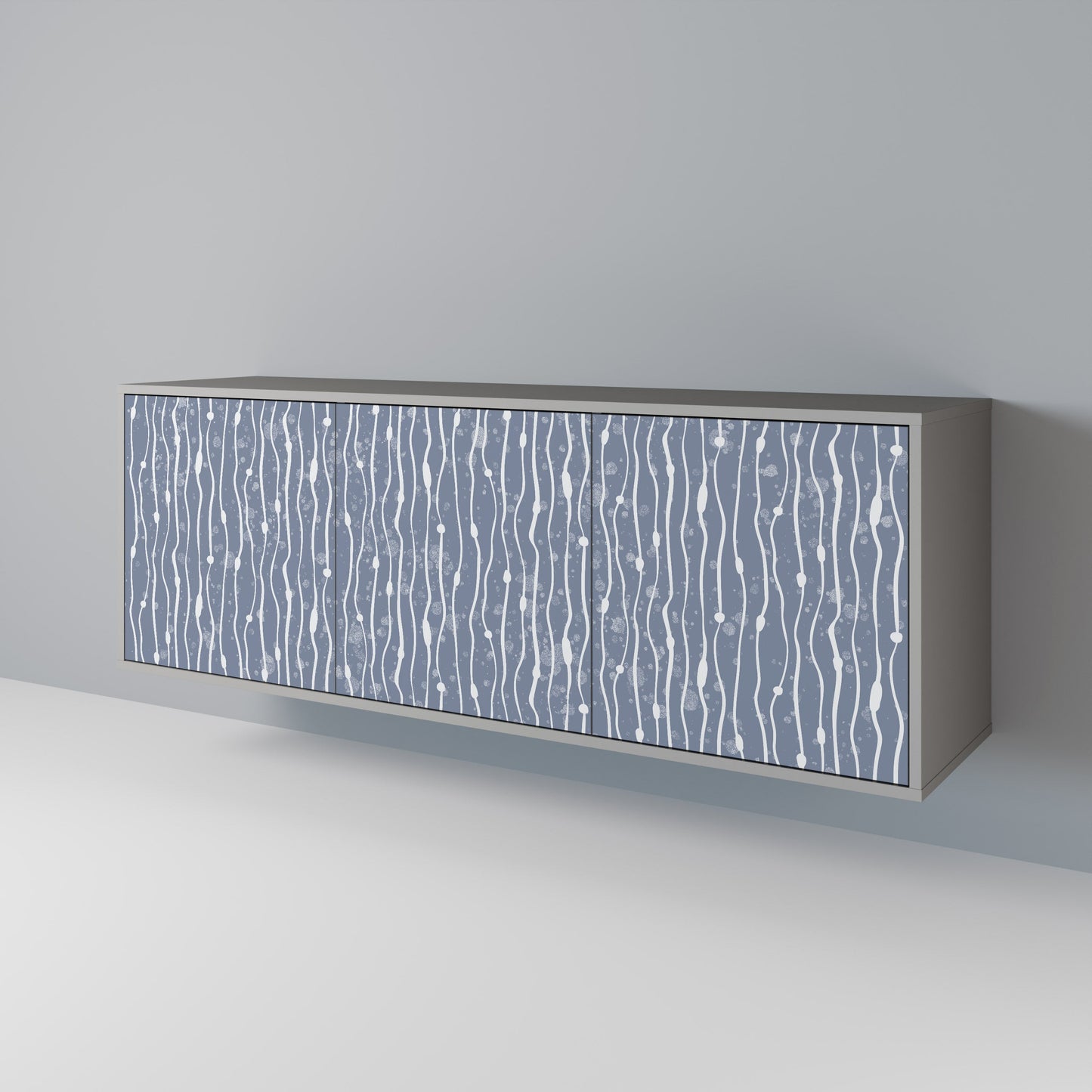 GRAPHITE RAIN 3-Door Sideboard in Grey Finish