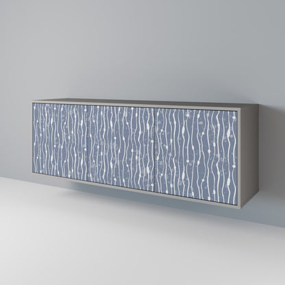 GRAPHITE RAIN 3-Door Sideboard in Grey Finish