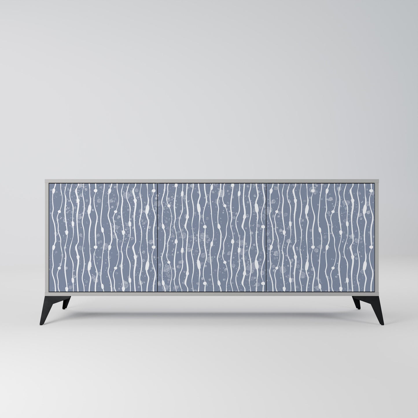 GRAPHITE RAIN 3-Door Sideboard in Grey Finish