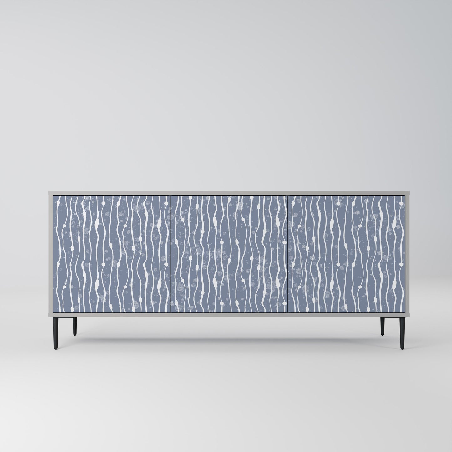 GRAPHITE RAIN 3-Door Sideboard in Grey Finish