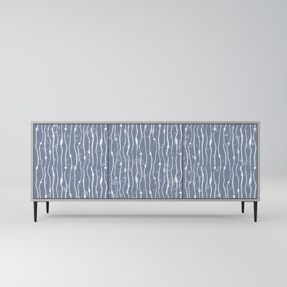 GRAPHITE RAIN 3-Door Sideboard in Grey Finish