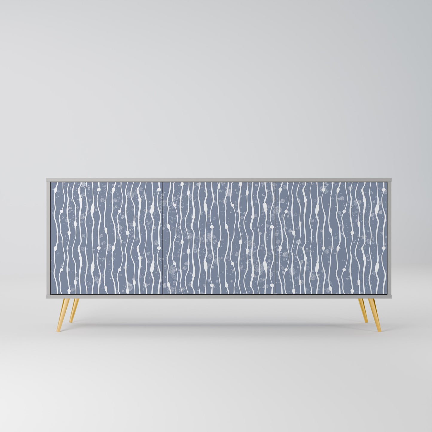 GRAPHITE RAIN 3-Door Sideboard in Grey Finish