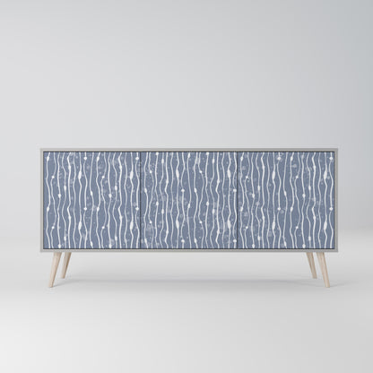 GRAPHITE RAIN 3-Door Sideboard in Grey Finish