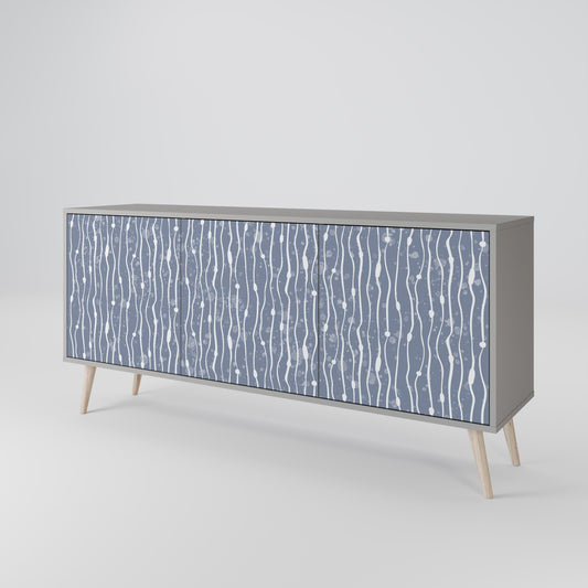 GRAPHITE RAIN 3-Door Sideboard in Grey Finish