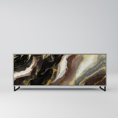 GOLD DUST 3-Door Sideboard in Grey Finish