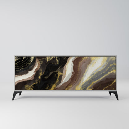 GOLD DUST 3-Door Sideboard in Grey Finish