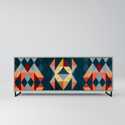 CRACKED ILLUSION 3-Door Sideboard in Grey Finish