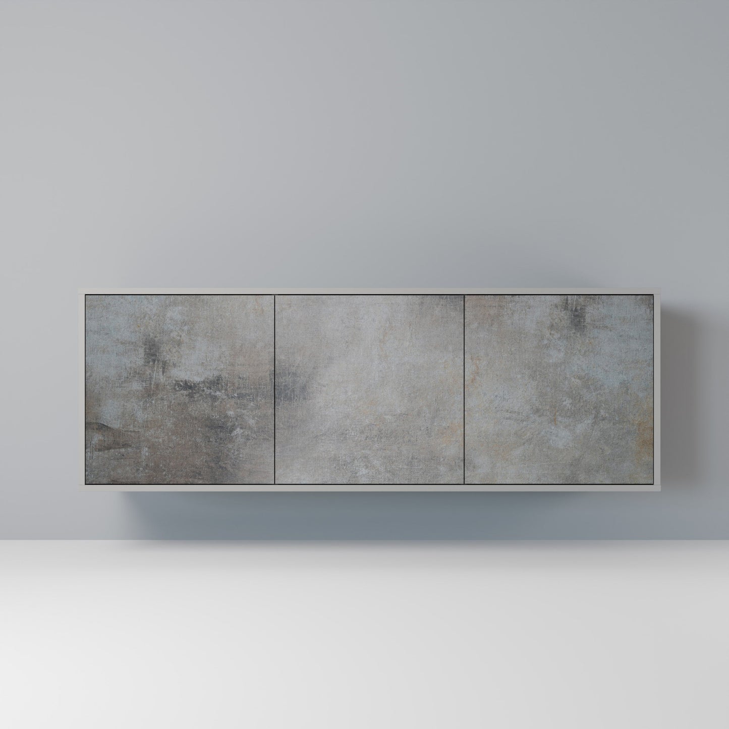 CONCRETE WALL 3-Door Sideboard in Grey Finish
