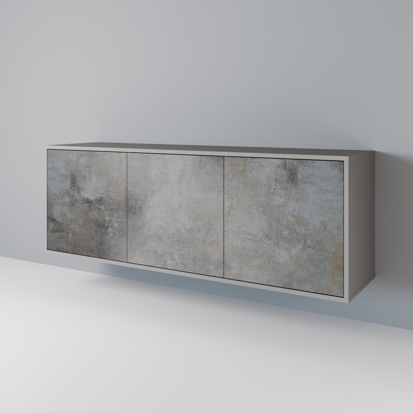 CONCRETE WALL 3-Door Sideboard in Grey Finish
