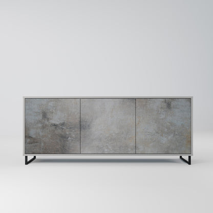 CONCRETE WALL 3-Door Sideboard in Grey Finish