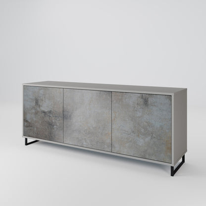 CONCRETE WALL 3-Door Sideboard in Grey Finish