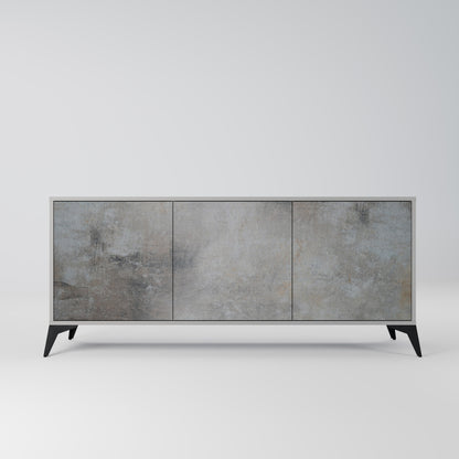 CONCRETE WALL 3-Door Sideboard in Grey Finish