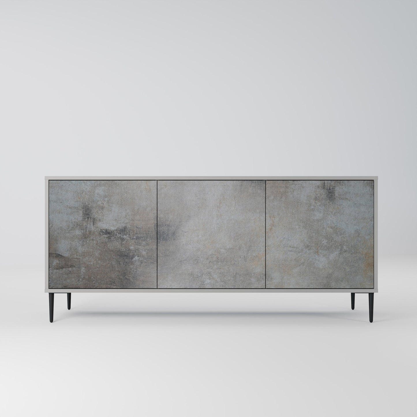 CONCRETE WALL 3-Door Sideboard in Grey Finish