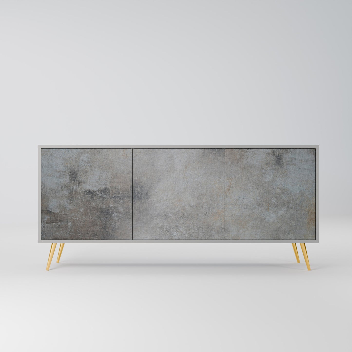 CONCRETE WALL 3-Door Sideboard in Grey Finish
