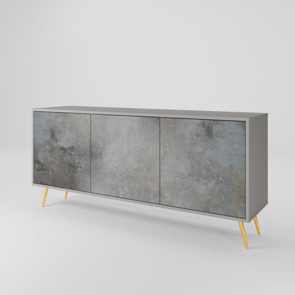 CONCRETE WALL 3-Door Sideboard in Grey Finish