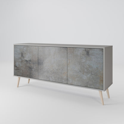CONCRETE WALL 3-Door Sideboard in Grey Finish