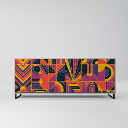 ELECTRIC PATTERNS 3-Door Sideboard in Grey Finish