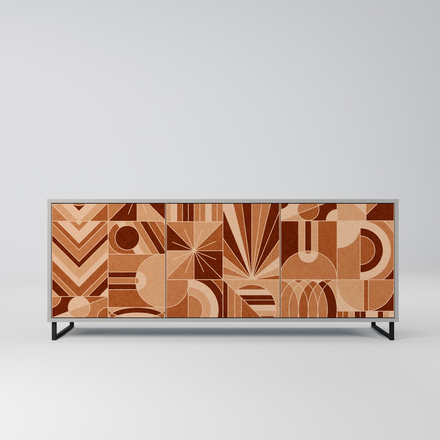 PRISM MOSAIC 3-Door Sideboard in Grey Finish